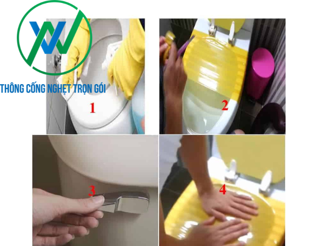 Bịt kín miệng bồn cầu khi thao tác
